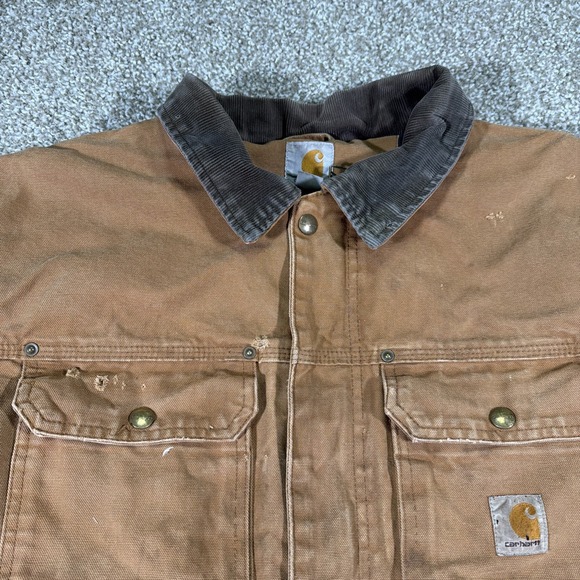 Vintage Distressed Carhartt Full Swing Jacket Super Faded Size Large Patchwork - Picture 5 of 16